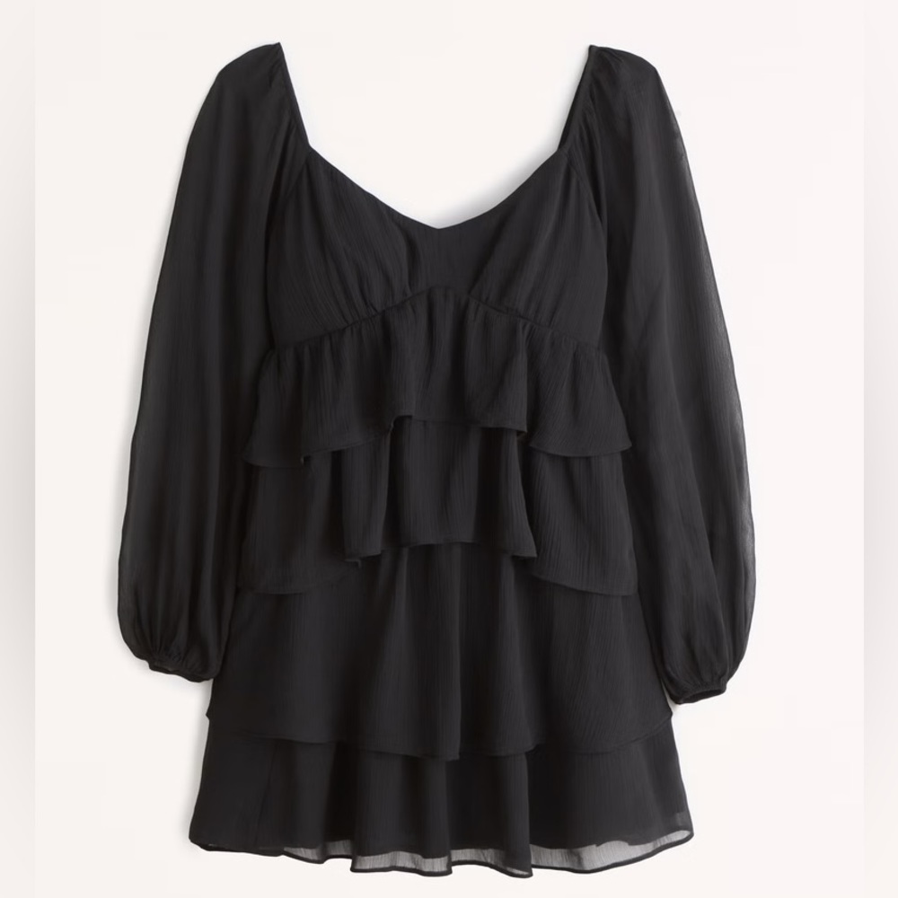 Abercrombie Women’s Long-Sleeve Ruffle Tiered Mini Dress